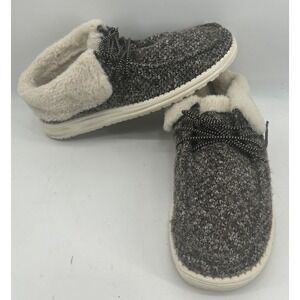 Hey Dude Britt Fur Lined Slip On Booties Brown Lace Up Women's Size 9